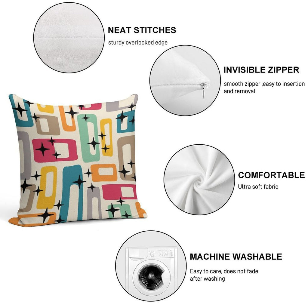 Retro Mid Century Modern Abstract Pattern 154 Soft Home Decor Throw Pillow