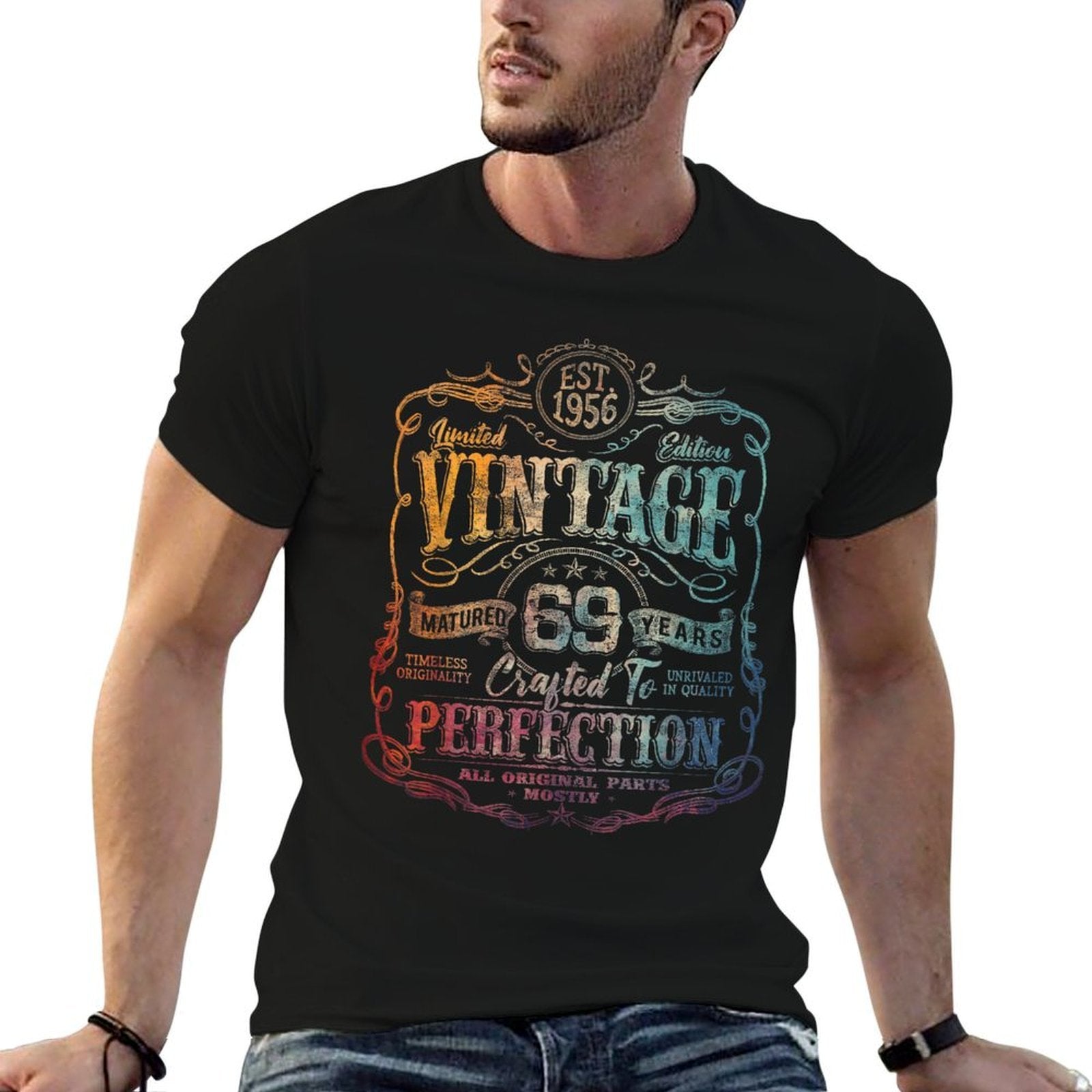 Vintage 1956 Limited Edition 69 Year Old 69th Birthday  Trendy Pattern T-Shirt