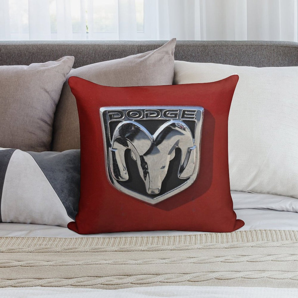 Dodge Logo Soft Shrink-Resistant Throw Pillow