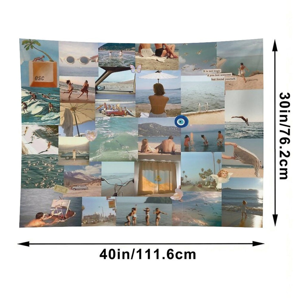 August Slipped Away Collage Tapestry