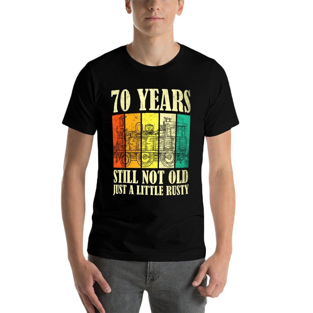 70 Year Old Vintage Railroad Steam Train 70th Birthday Comfortable T-Shirt