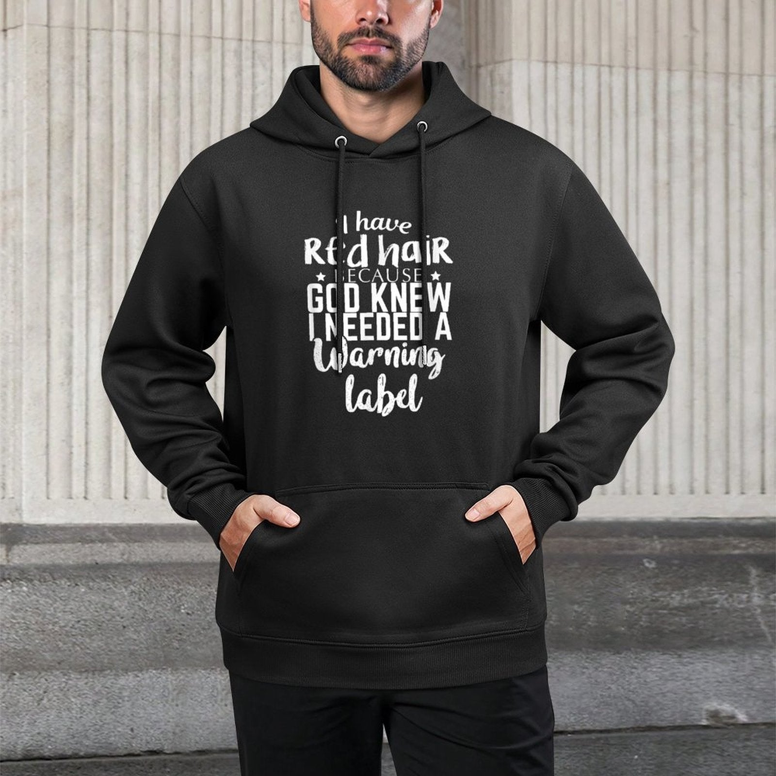 I Have Red Hair Because God Knew Funny Gift for Redhead Medium-Weight Fabric Hoodie