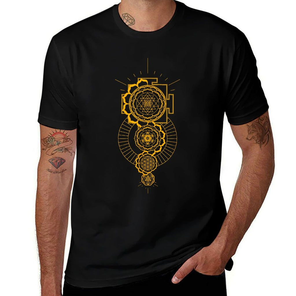 Sri Yantra Sacred Geometry Tattoo Design Mandala And Merkaba  Easy-care T-Shirt