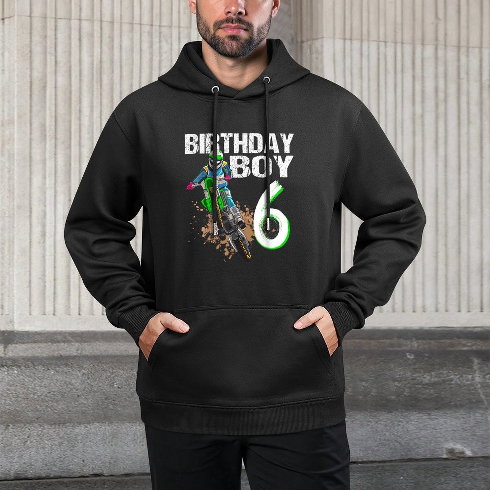 Dirtbike Motocross MX - Borthday Boy 6 Th Birthday Toddler Breathable Fabric Hoodie