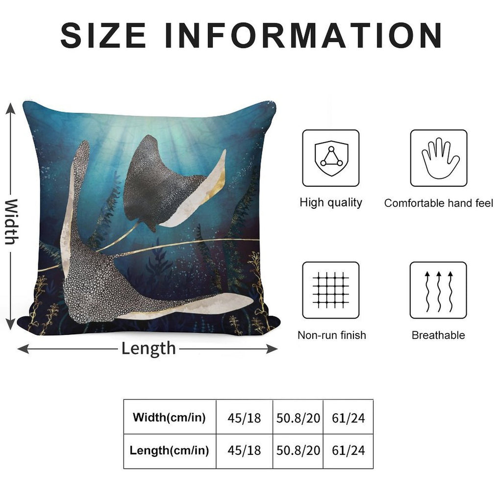 Metallic Stingray Soft High-Density Material Throw Pillow