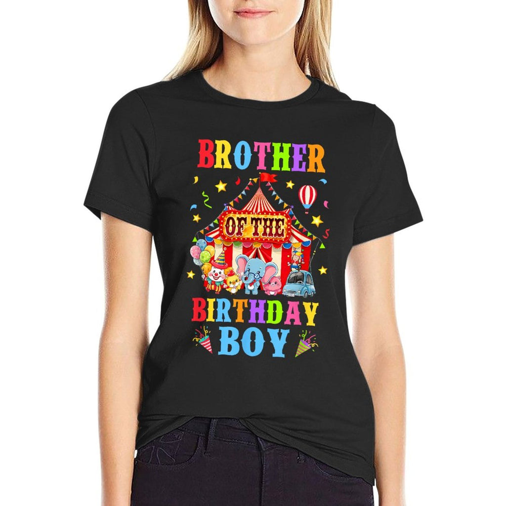 Brother Of The Birthday For Boy Circus Carnival Theme Party  Slim-fit Cut T-Shirt