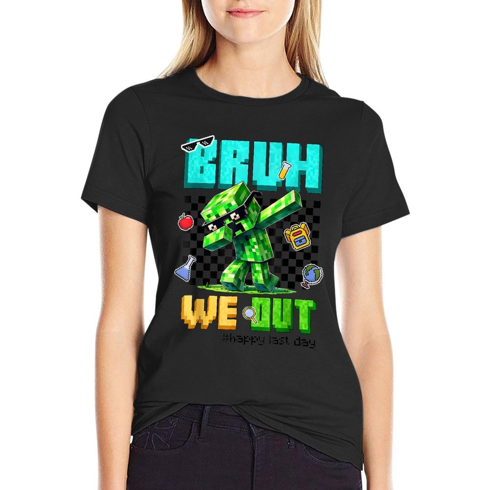 Bruh We Out Teachers Appreciation Last Day of School Gamer  Heathered Texture T-Shirt