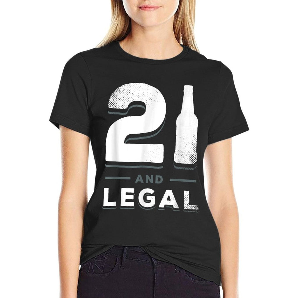 21 Year Old Birthday Gift Him Her Funny 21st Birthday Drink  Slim-fit Cut T-Shirt