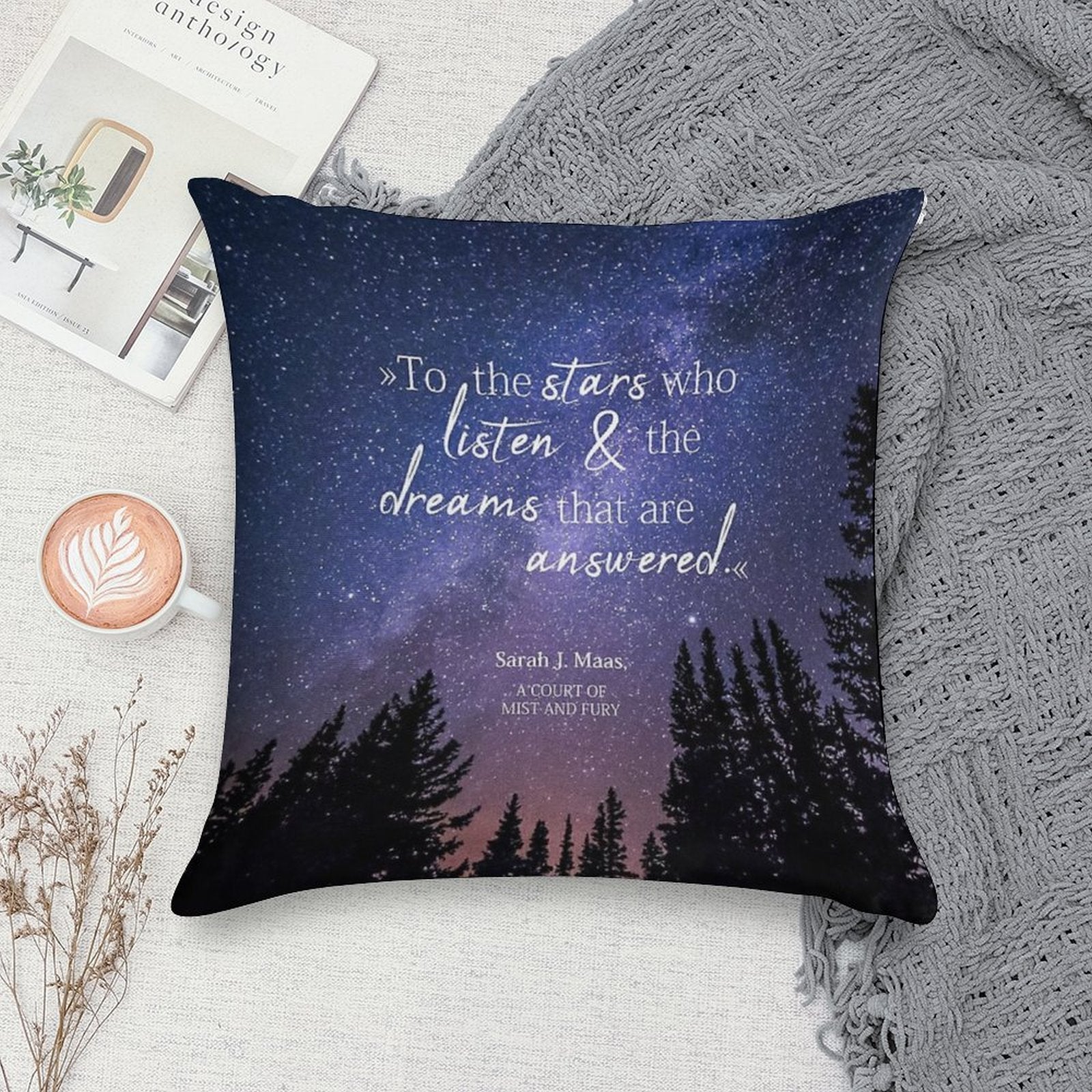 To The Stars Who Listen And The Dreams That Are Answered Soft Anti-Pilling Throw Pillow