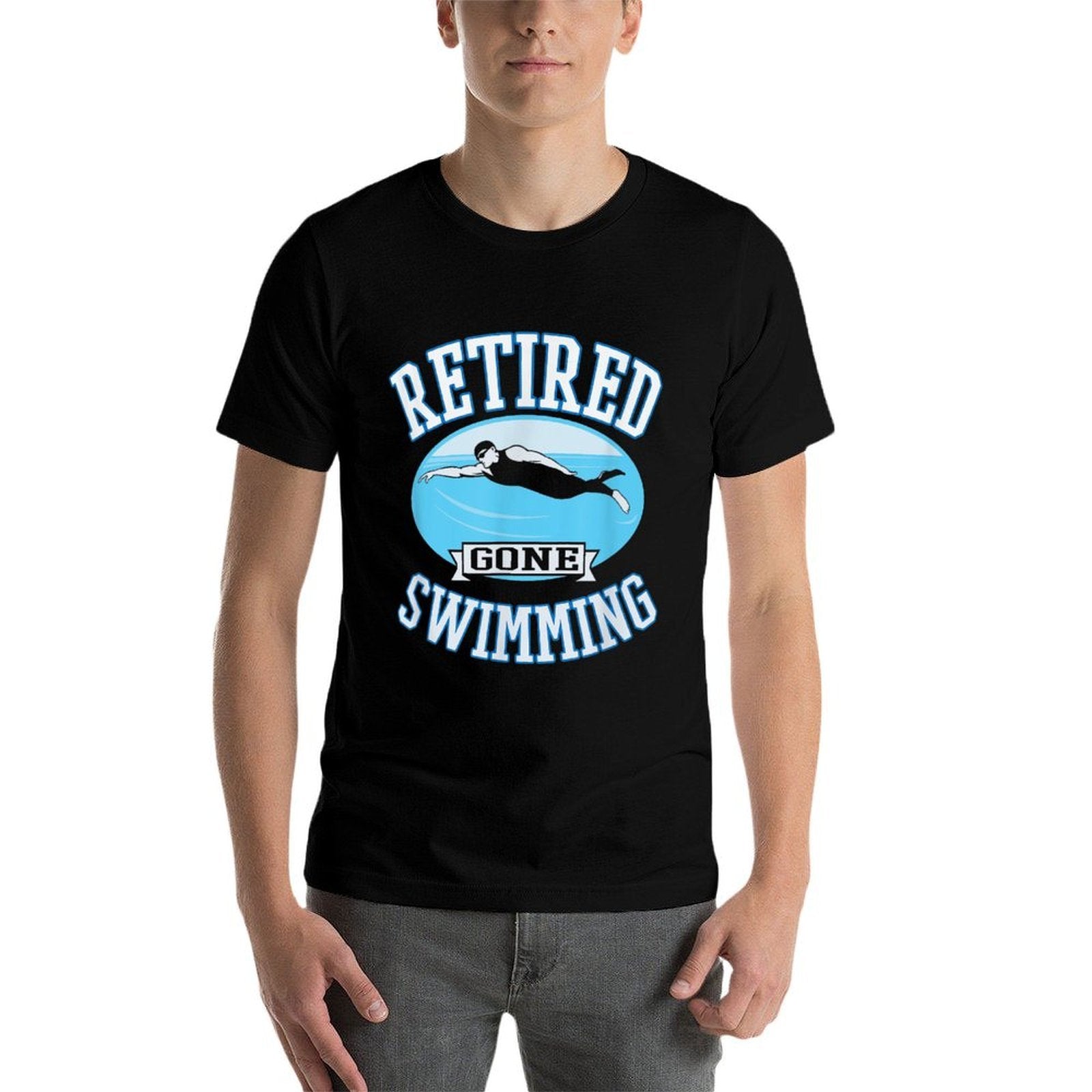 Retired Gone Swimming Retirement Gift For Swimmers  Summer-ready Fabric T-Shirt
