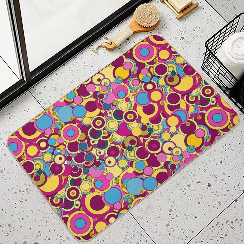 Peter Max Bubbles  Fade-Resistant Bath Mat