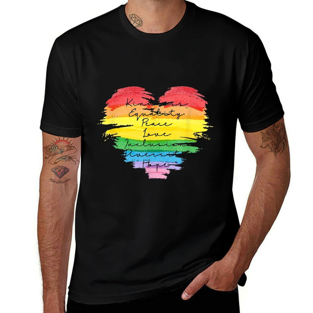 Kindness Equality Diversity Rainbow Heart Pride Gift  Slim-fit Cut T-Shirt