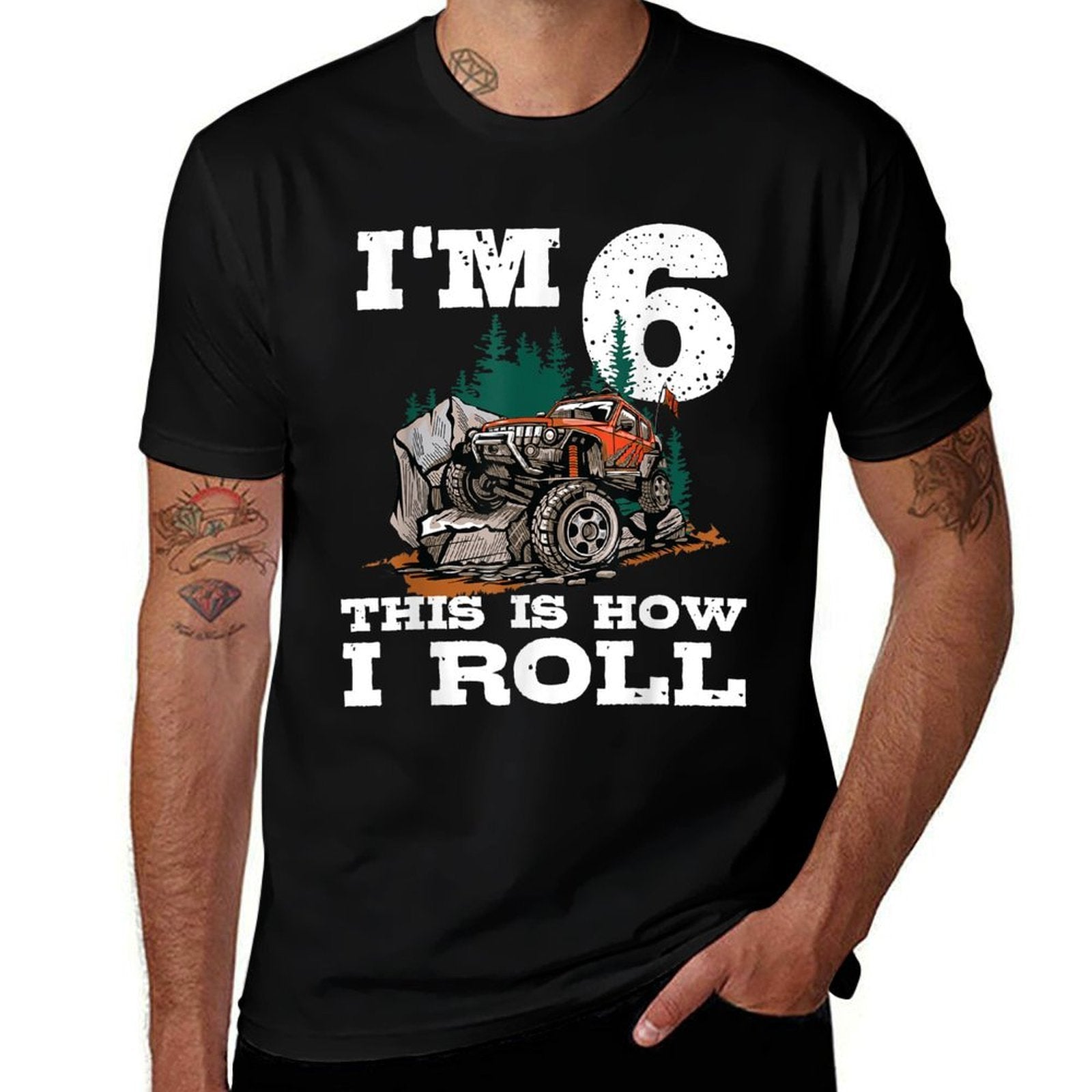 6th Birthday 4x4 Offroad Lover 6 Years Old Bday  Vintage-inspired T-Shirt
