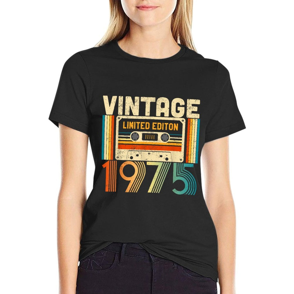 Vintage 1975 50th Birthday Cassette Tape 50 Years Old Bday  Relaxed-fit T-Shirt