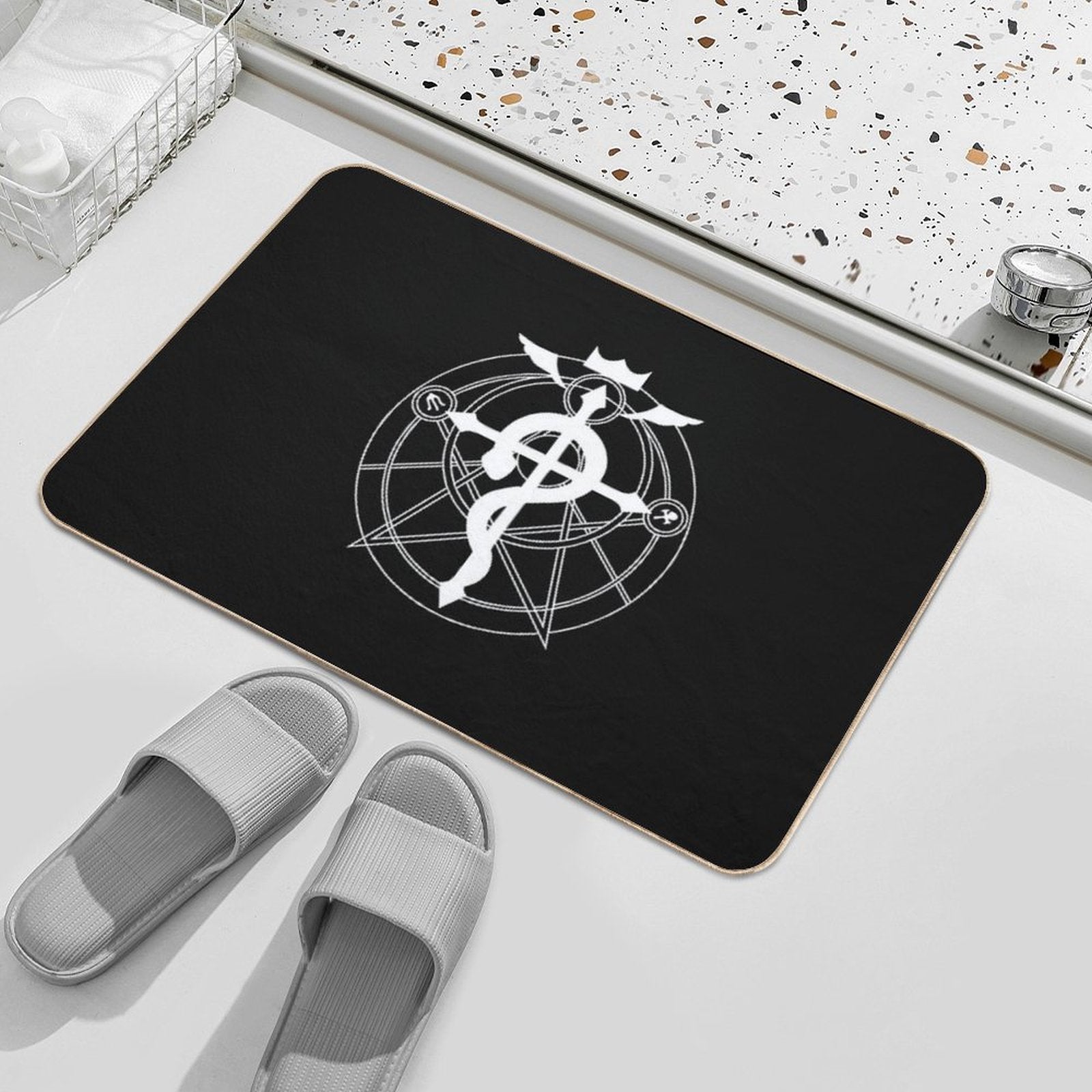 Full Metal Alchemist White  Odorless Bath Mat