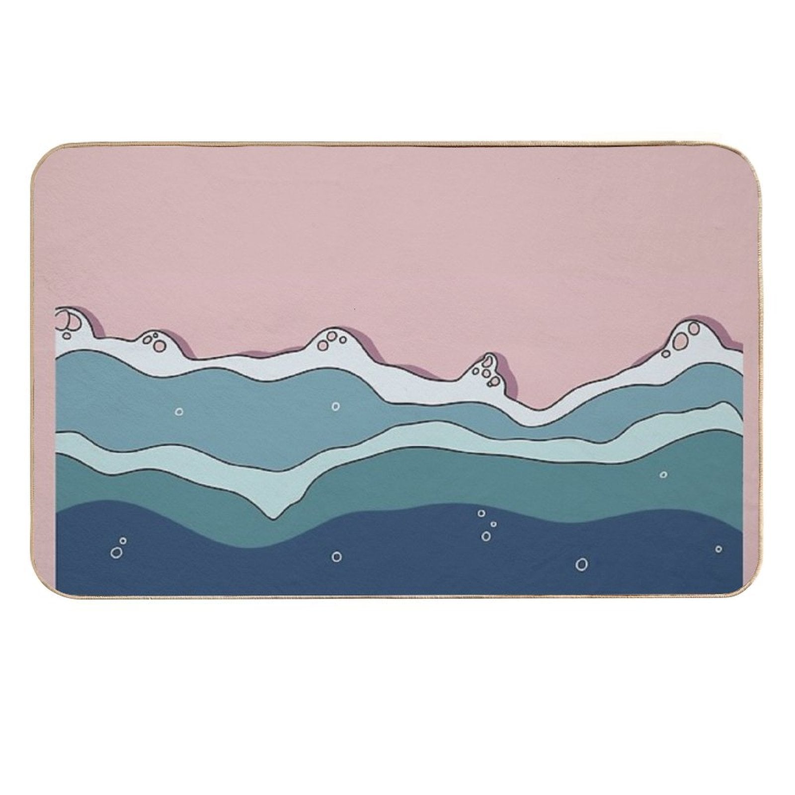 Cartoonish Seashore  Odorless Bath Mat