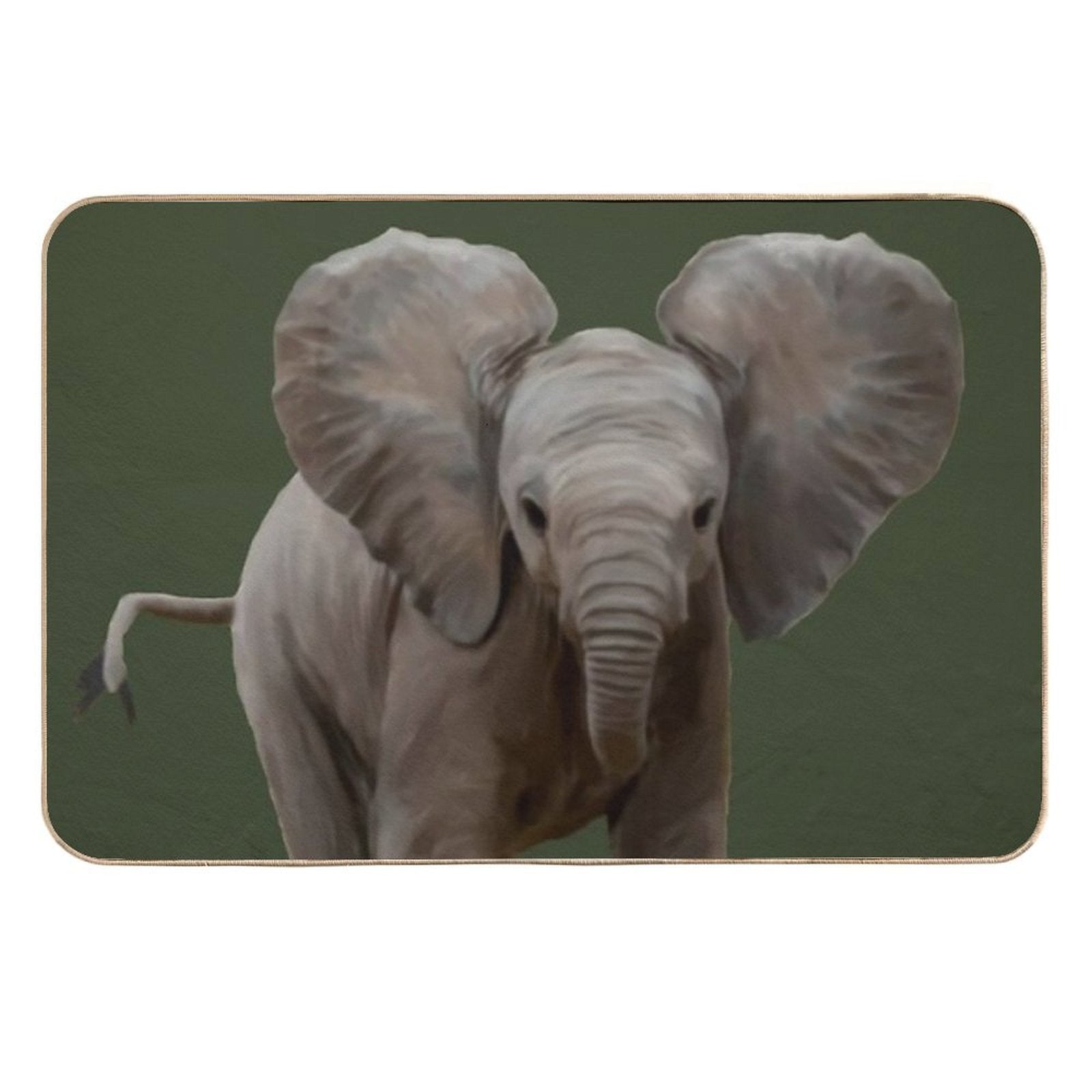 Baby Elephant Painting  Non-Slip Bath Mat
