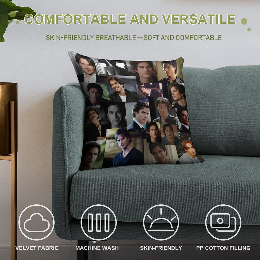 Ian Somerhalder Soft Shrink-Resistant Throw Pillow