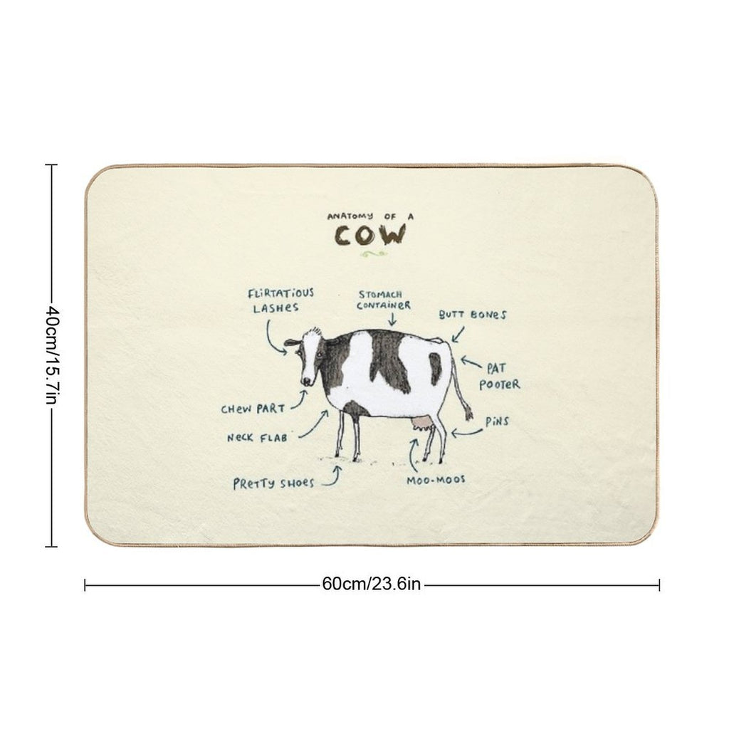 Anatomy of A Cow Durable Bath Mat