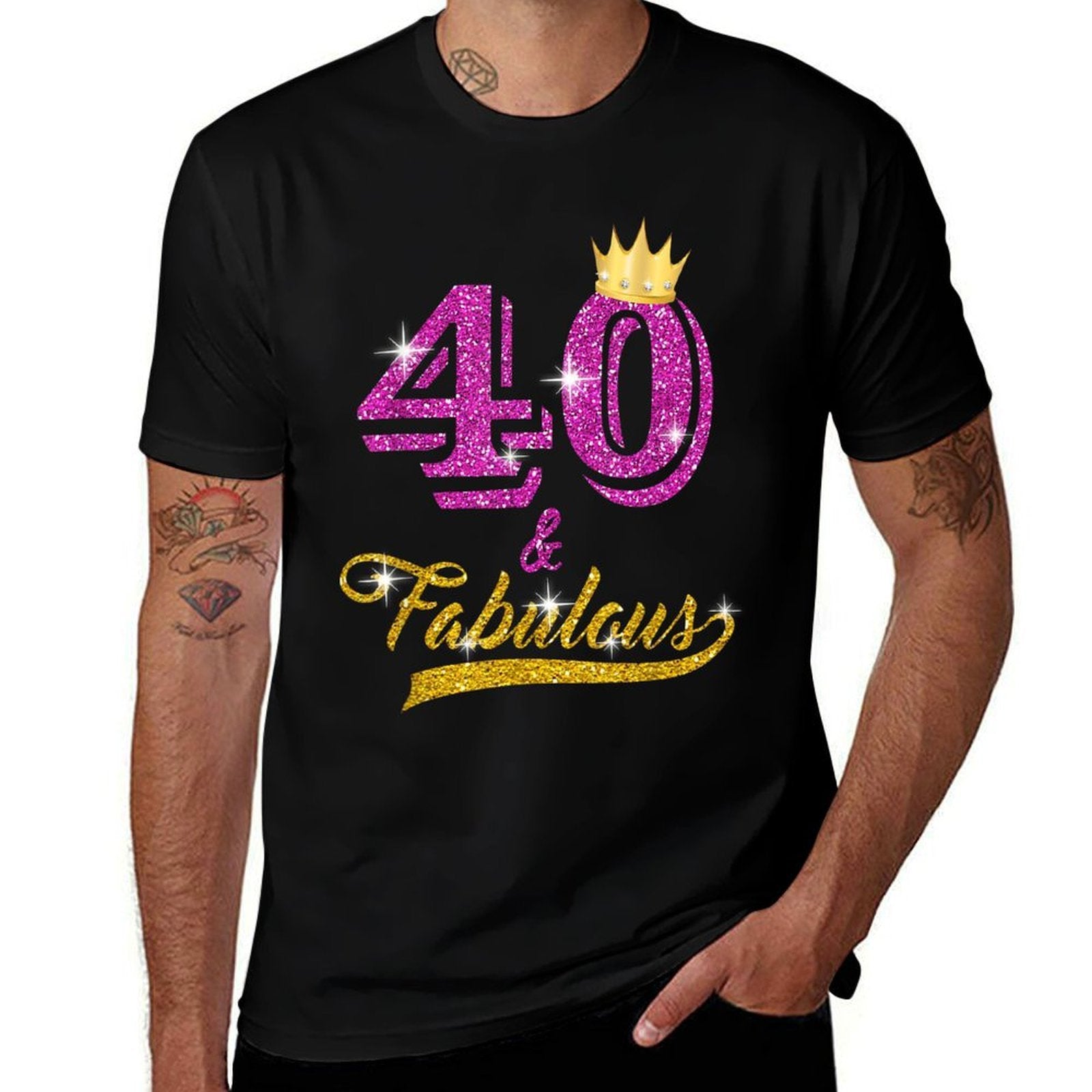 40 And Fabulous 40 Yrs Old B-day 40th Birthday Gift  Graphic-printed T-Shirt