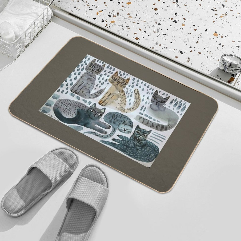 Cats Doodle  Rapid-Drying Bath Mat