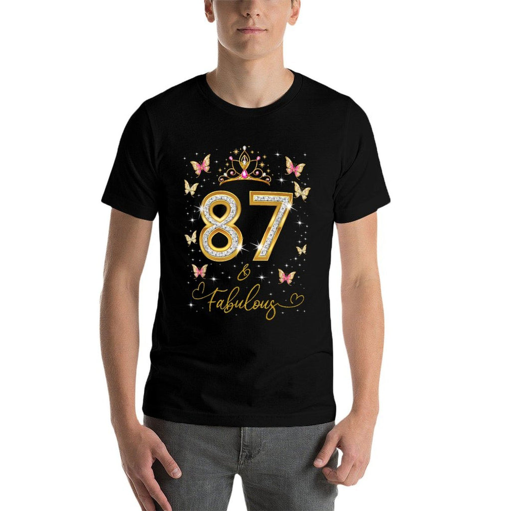 87 And Fabulous, 87 Years Old Women, 87th Birthday Queen  Summer-ready Fabric T-Shirt