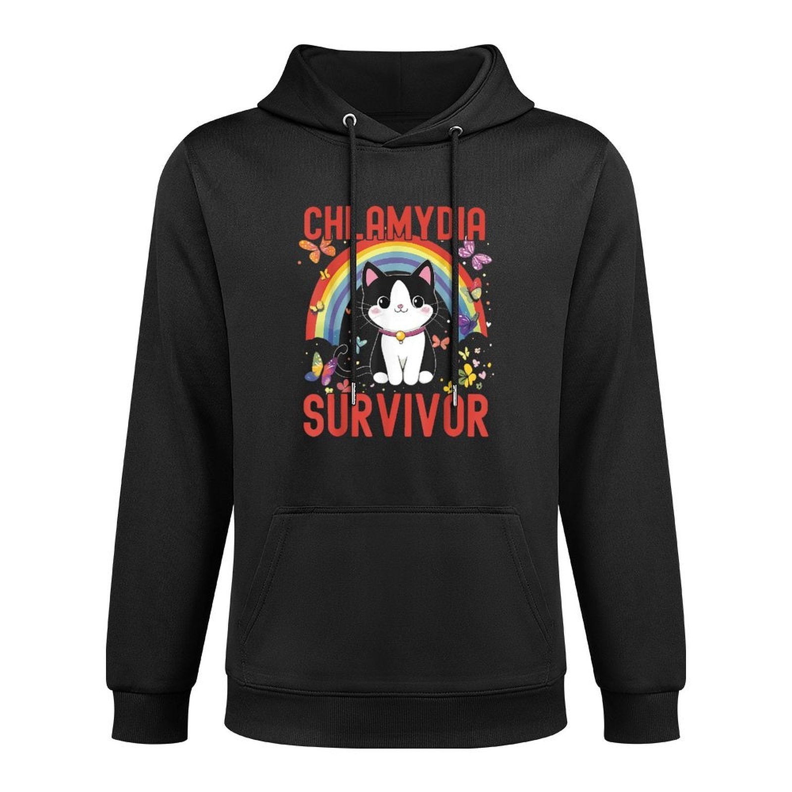Chlamydia Survivor  Funny Inappropriate  Adult Meme Cat Versatile Streetwear Hoodie