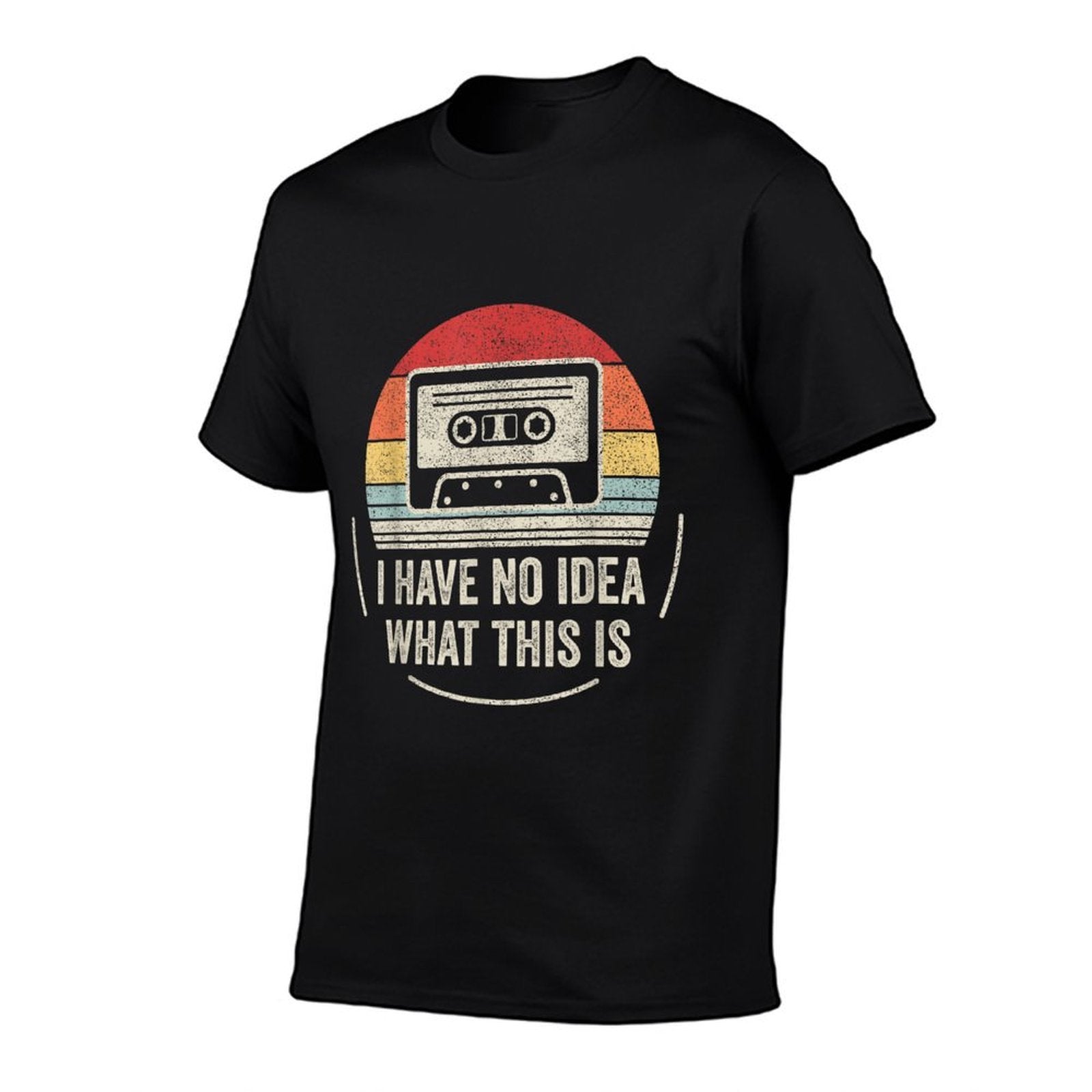 Retro Cassette Kids Funny, Classic Fit,, Black  Stretchy T-Shirt