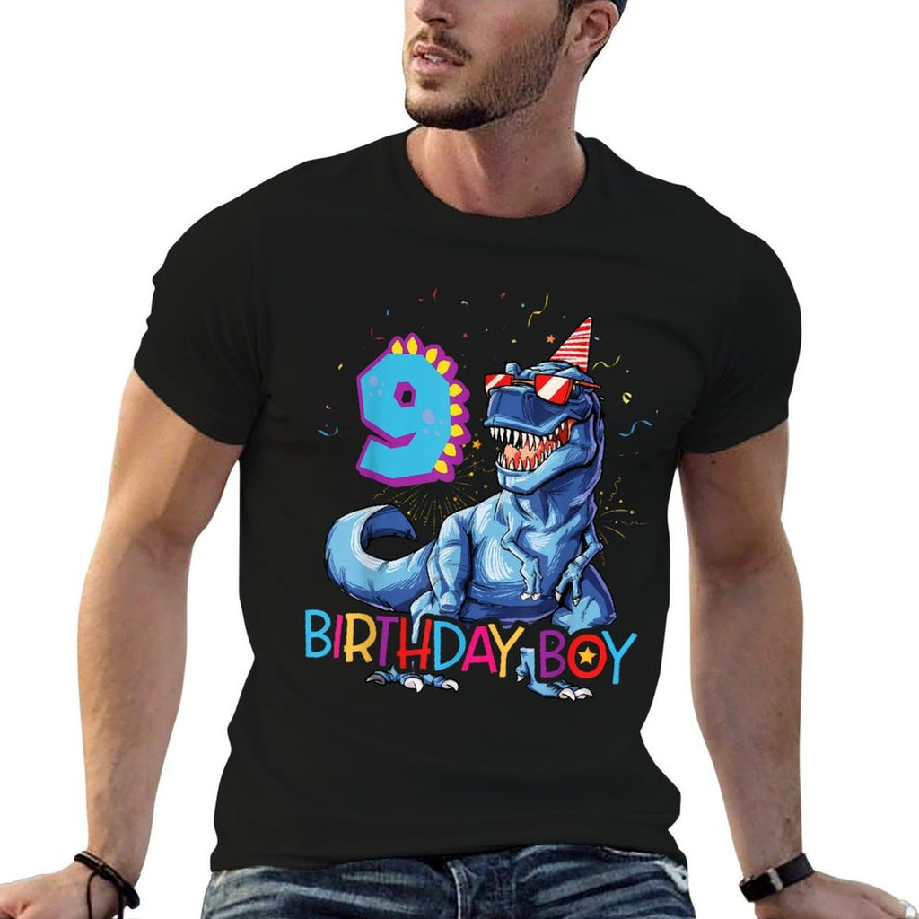 9 Year Old Boy Dinosaur 9th Birthday Boy Dinosaur  Graphic-printed T-Shirt