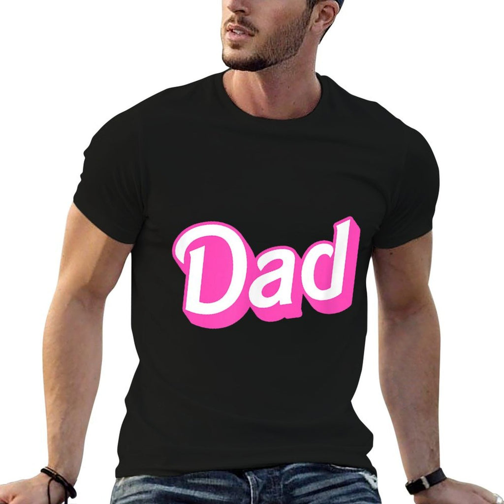 Dad Pink & White Overlapping Font Halloween Costume  Moisture-wicking T-Shirt