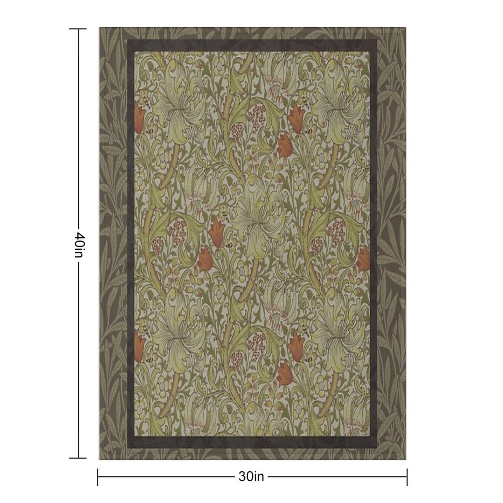 William Morris Floral Lily Willow Art Print Design Velvety-soft Throw Blanket
