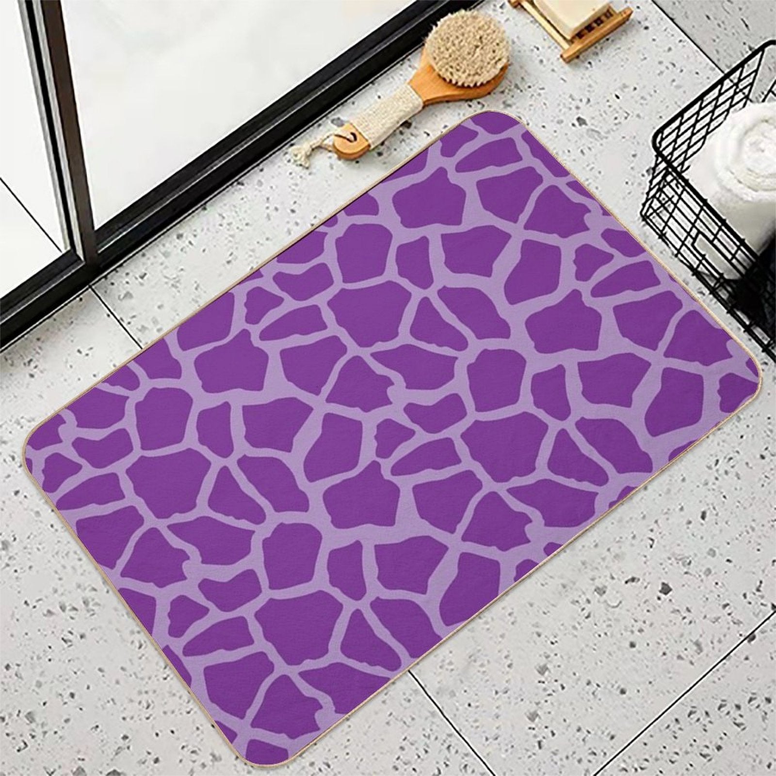 Giraffe Print Bright Purple  Multi-Purpose Bath Mat