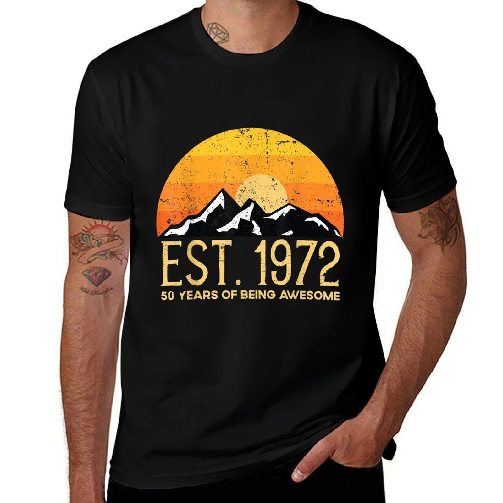 Est 1972 50th Birthday 50 Years of Being Awesome  Easy-care T-Shirt