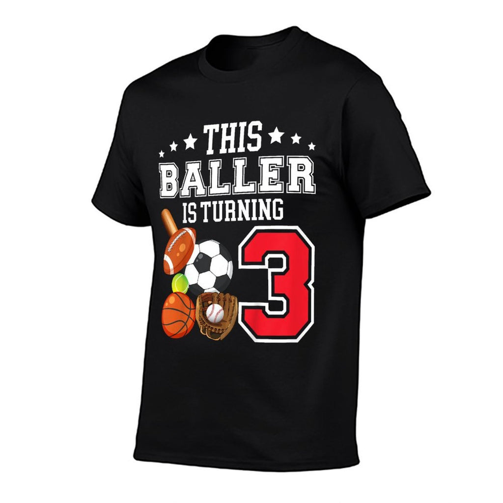 Kids 3rd Birthday Sports Birthday Theme 3 Year Old Boy  Odor-resistant T-Shirt
