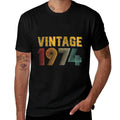 50th Birthday Gift Vintage 1974 Men Women 50 Years Old  Heathered Texture T-Shirt