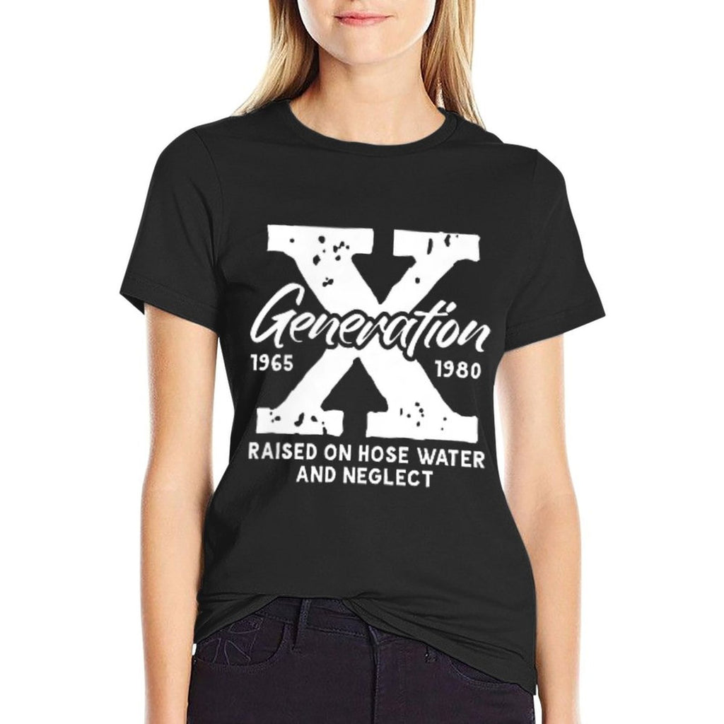 Generation X Stay Feral Front  Back Print Gen X Vintage  Cotton T-Shirt