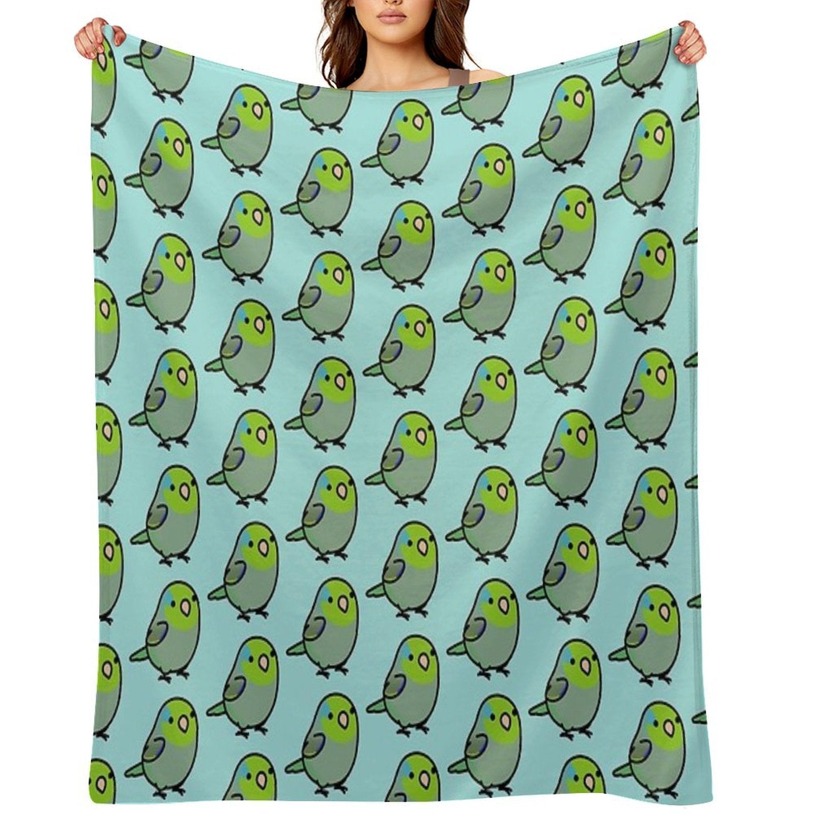 Chubby Green Parrotet All-season Throw Blanket