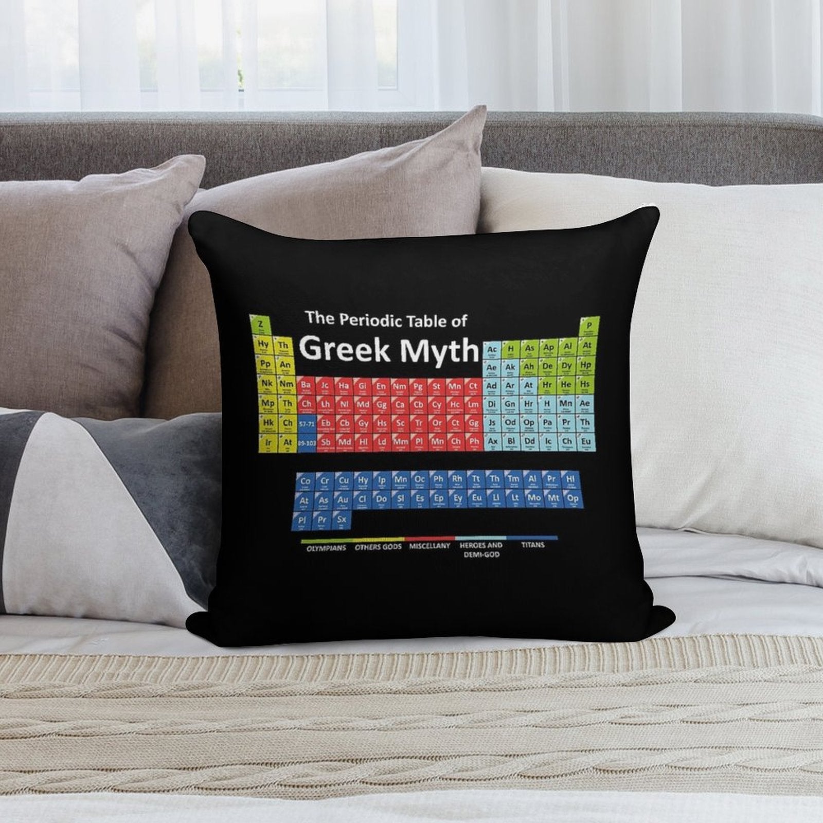 Periodic Table of Greek Mythology Soft Style Accent Throw Pillow