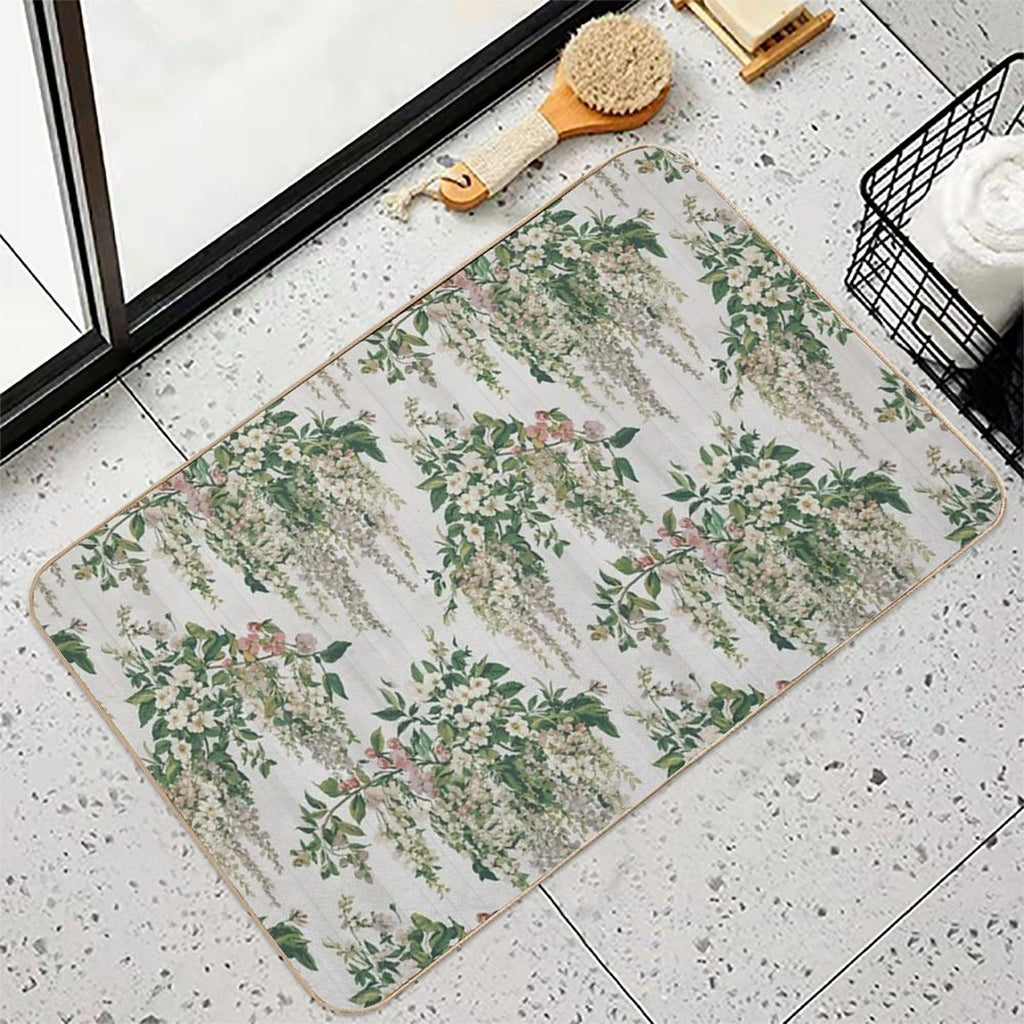 Jasmine, Wisteria And Honeysuckle Blooms Flowers  High-Traffic Bath Mat