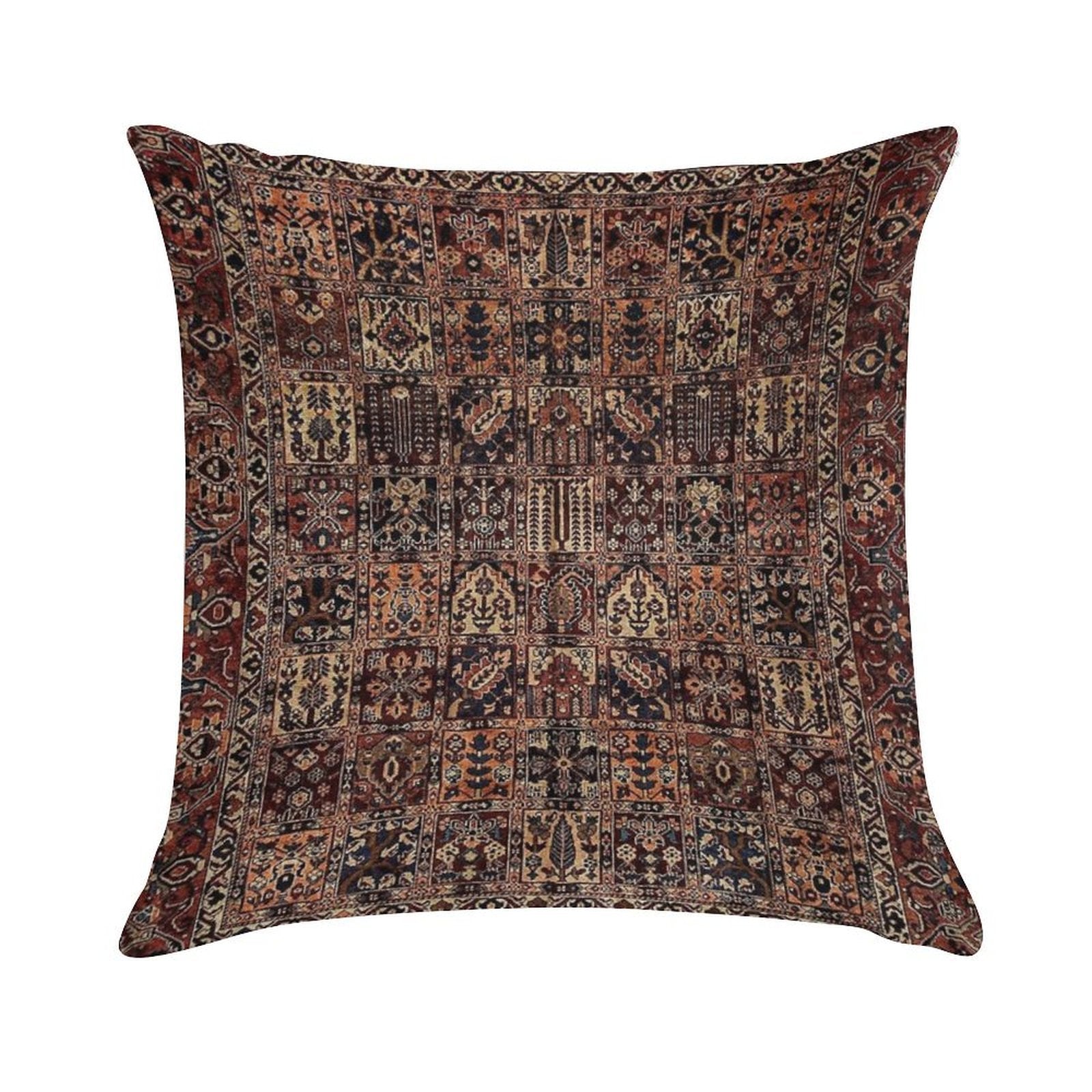 Vintage Carpet Pillow Soft Short Plush Fabric Throw Pillow