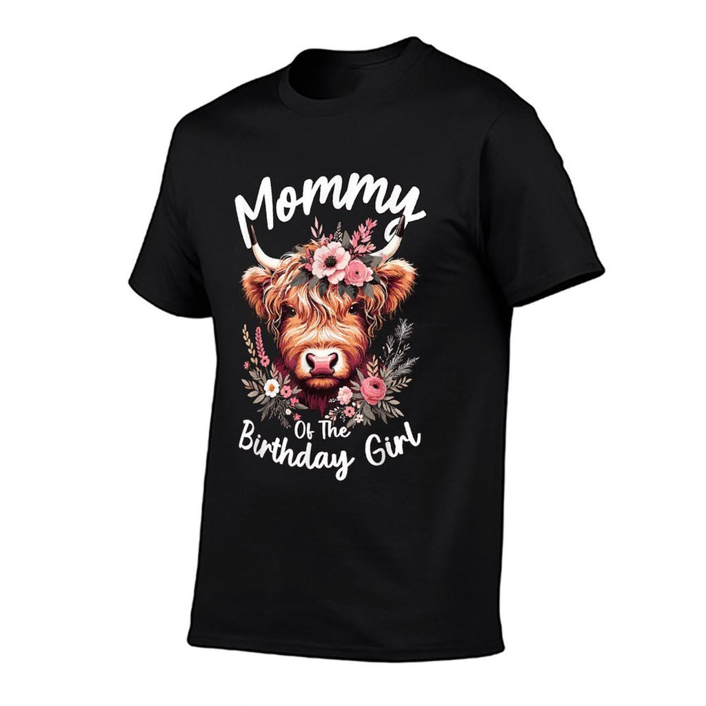 Mommy Of The Birthday Girl Highland Cow  Relaxed-fit T-Shirt