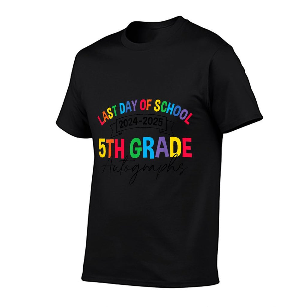 Last Day of School Autographs 5th Grade Graduation 2025  Vintage-inspired T-Shirt