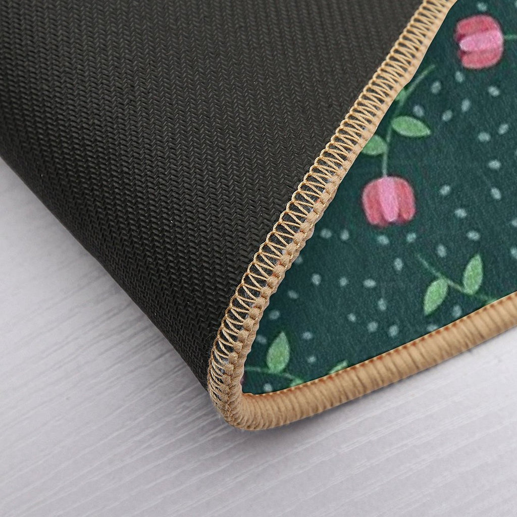 Roses in Circles  Easy Maintenance Bath Mat