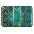 Green Gold Geometric  Repositionable Bath Mat