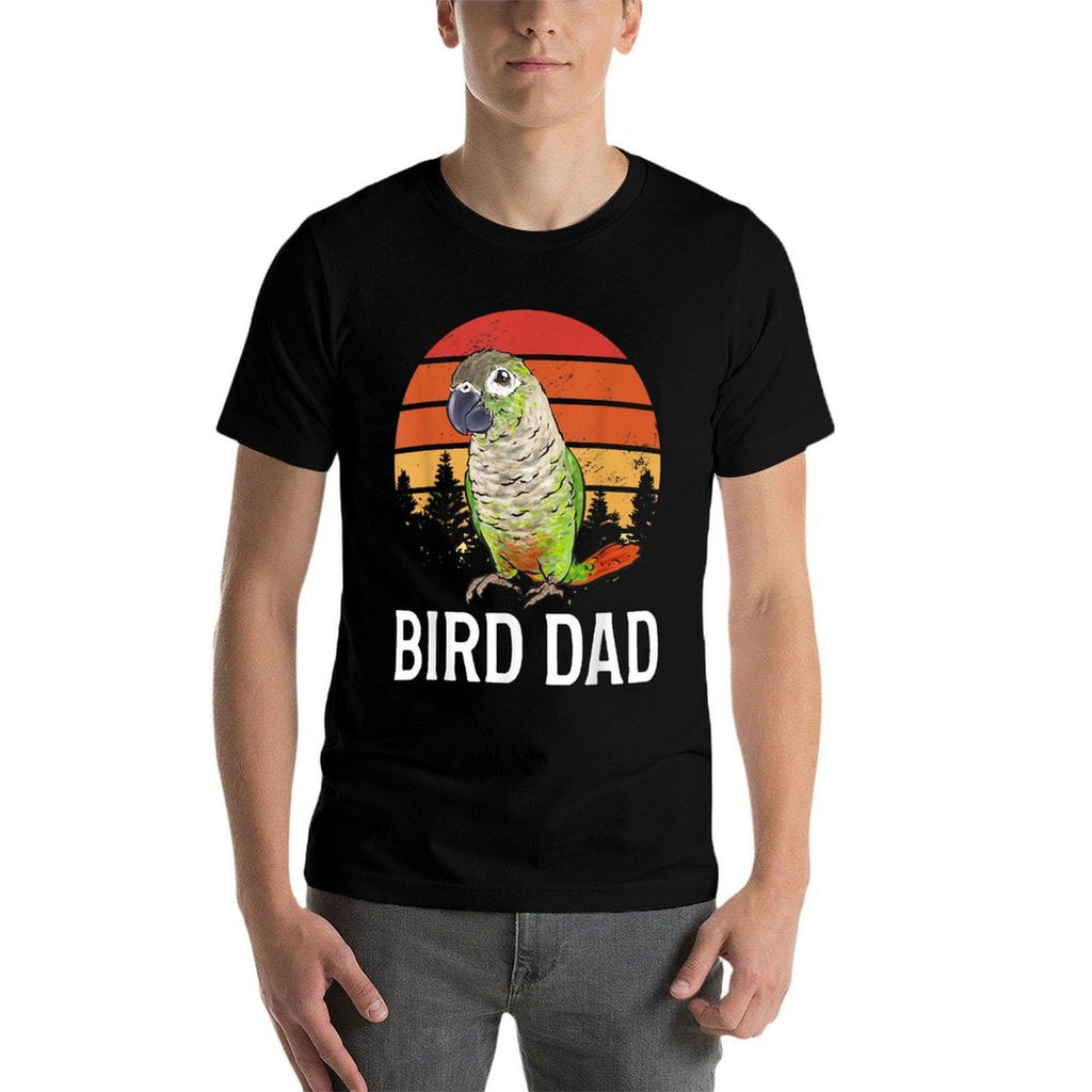 Green Cheek Conure Parrot Bird Dad  Rolled Sleeves T-Shirt