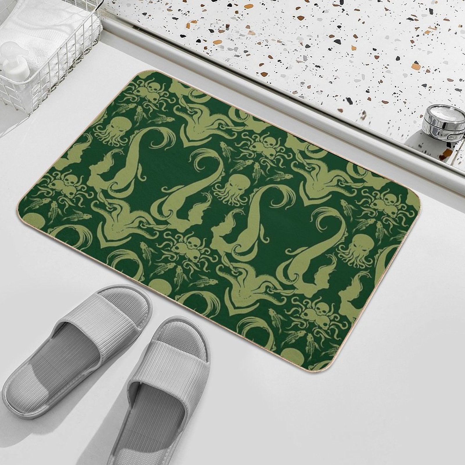 Cthulhu & The Mermaids  Pet-Safe Bath Mat