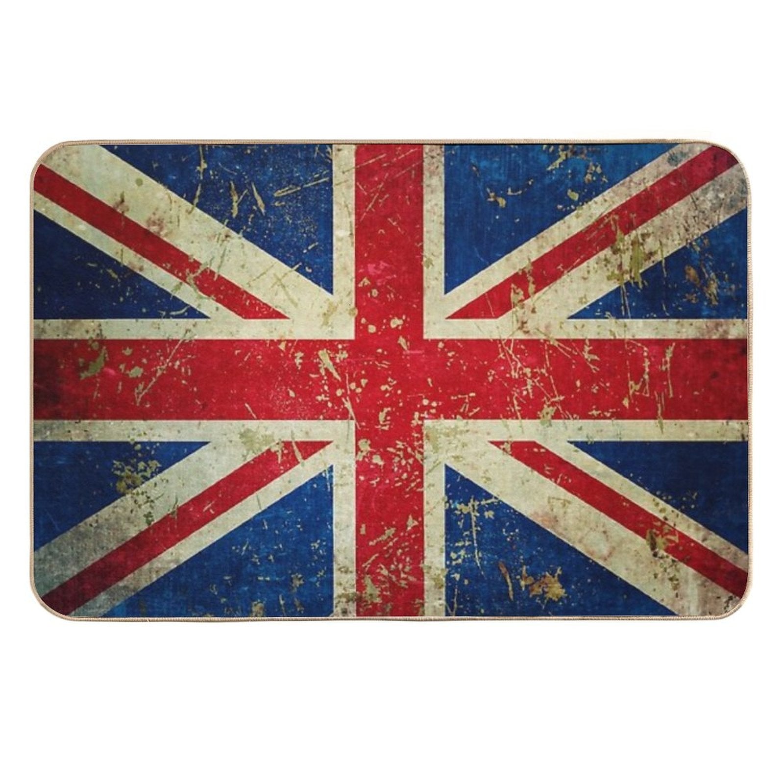 Grunge Union Jack - Scratched Metal Effect  Repositionable Bath Mat