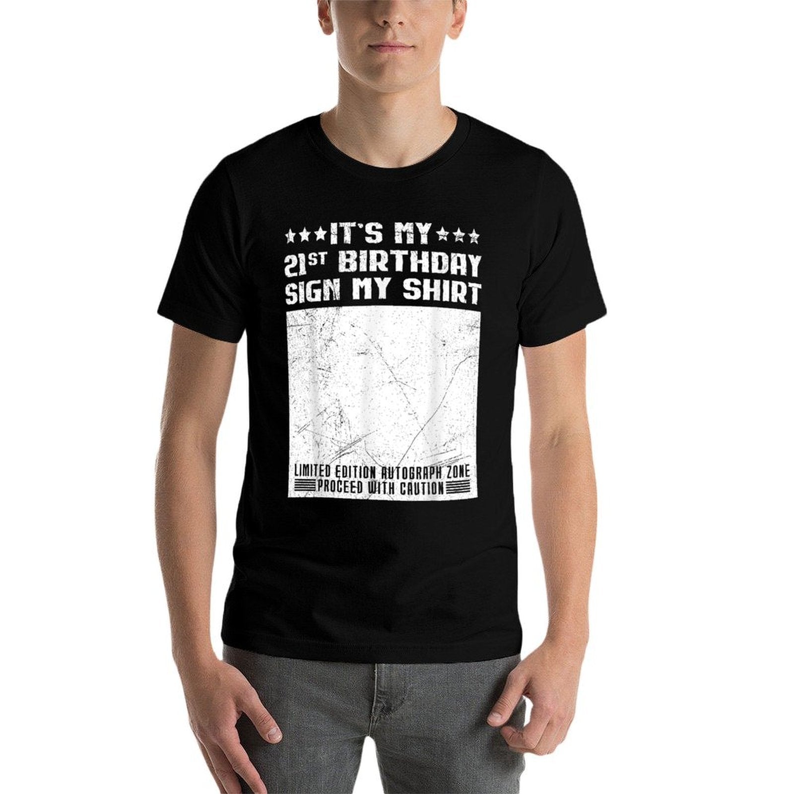 Party It's My 21st Birthday Sign My Guestbook  Oversized Silhouette T-Shirt