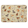 Shibes in Cream  Repositionable Bath Mat