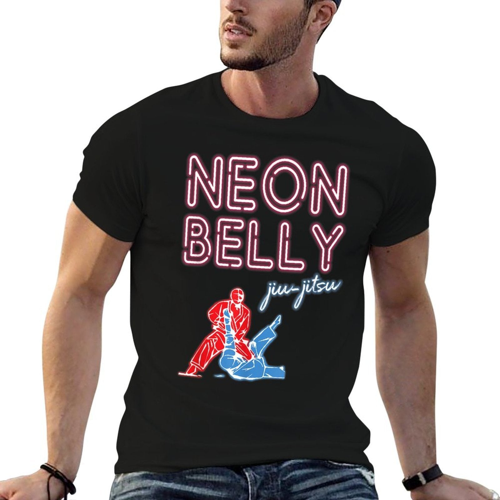 Neon Belly Jiu Jitsu Novelty Gift  Summer-ready Fabric T-Shirt